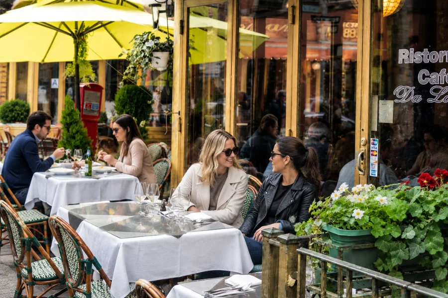 Little Italy Sidewalk Cafe City Scene