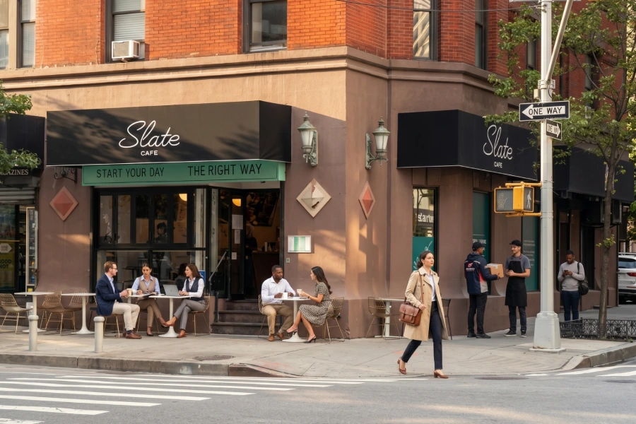 Slate cafe in New York