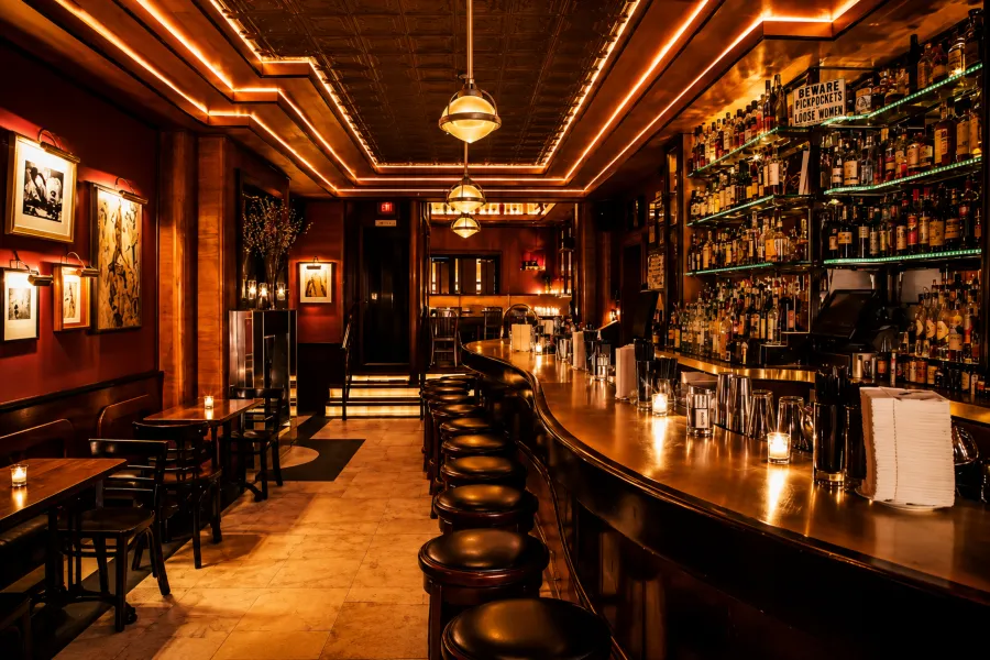 Craft zero-proof cocktail served at a NYC restaurant bar